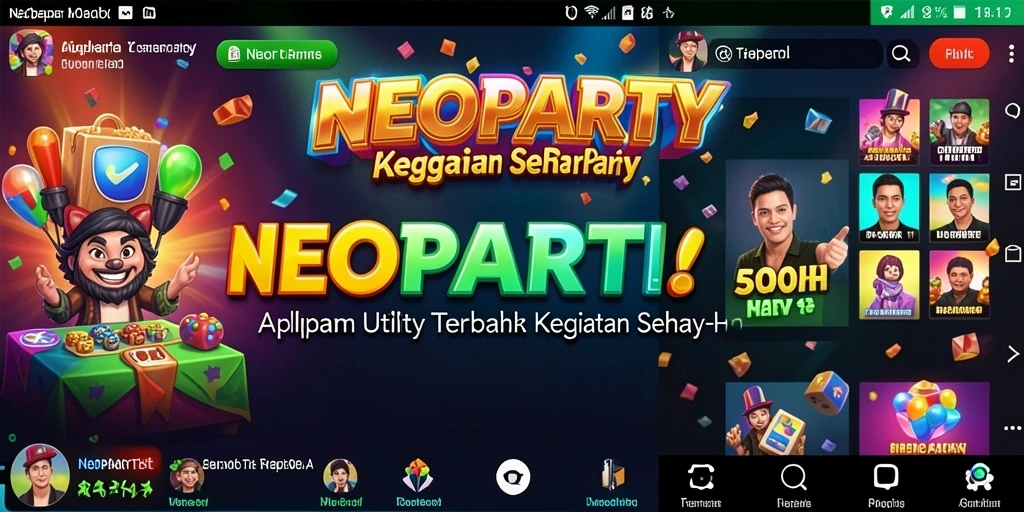 Tampilan antarmuka NEOPARTY yang sederhana dan intuitif.