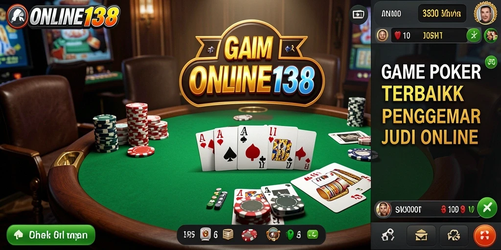Screenshot menunjukkan pemain dalam aksi panas bermain Poker di ONLINE138.