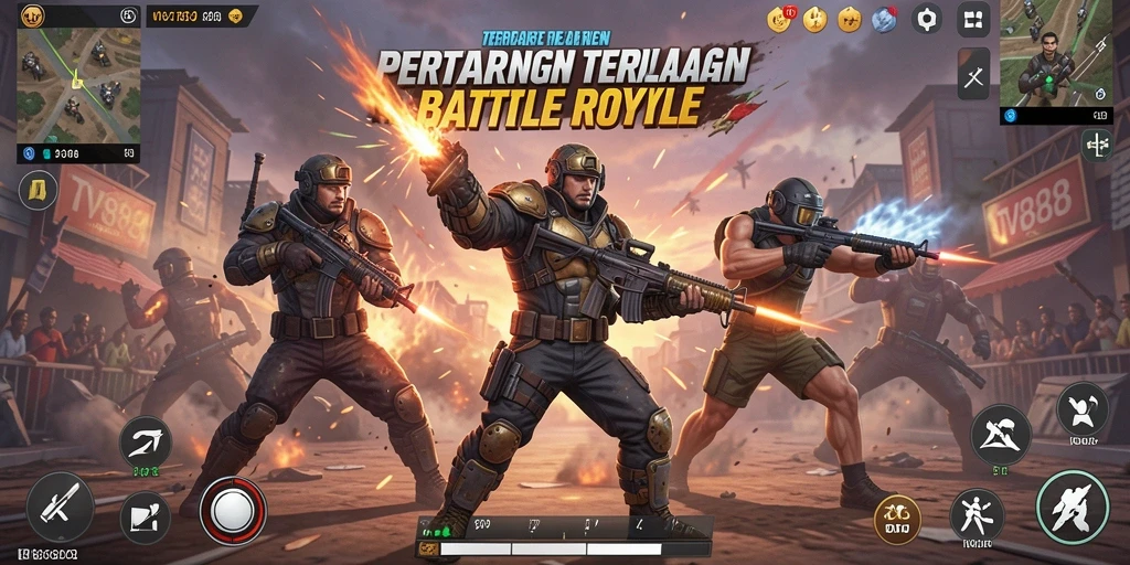 Tampilan aksi mendebarkan dalam gameplay TV888 yang intens.